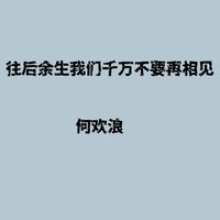 往后余生我们千万不要再相见 - 何欢浪